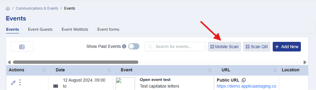 Mobile scan interface