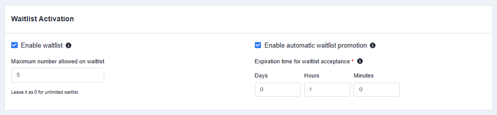 Waitlist activation